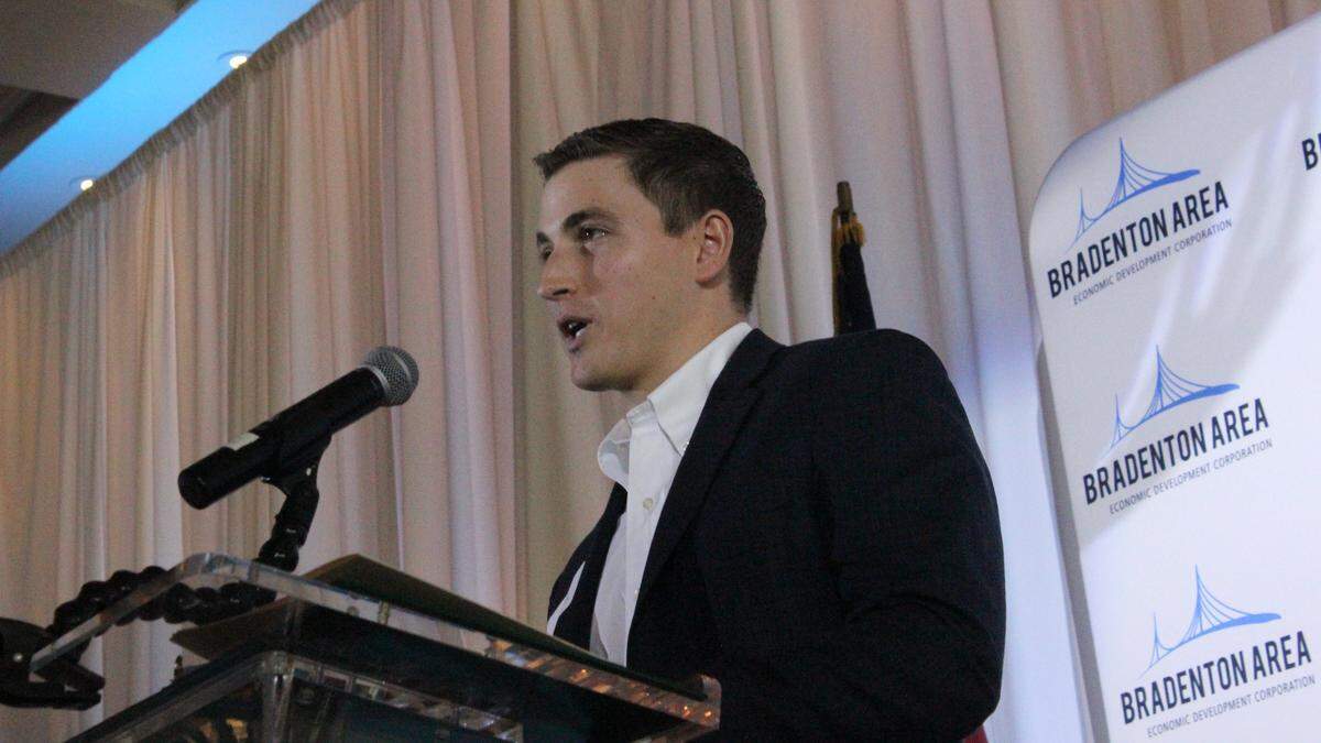 Jim O’Connell, president of Vinik Family Office, encouraged mentoring of children and young people, during his address to Bradenton Area Economic Development Corporation’s 2018 annual update luncheon at Lakewood Ranch.