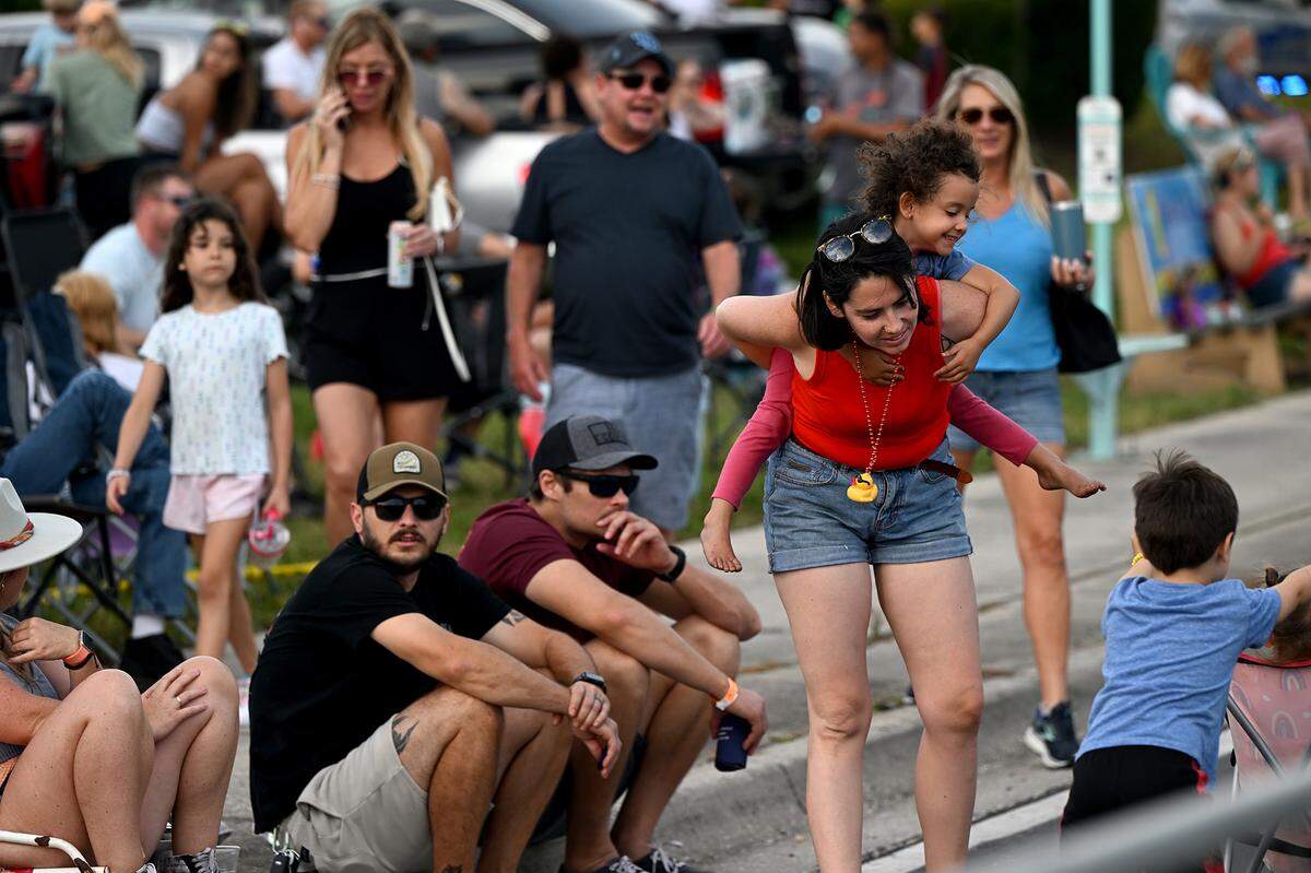 The crowds enjoy the festivities during the DeSoto Parade on Saturday, April 27, 2024.