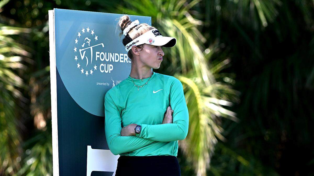 Nelly Korda at the 7th hole at the LPGA Founders Cup played at the Bradenton Country Club on Feb. 6, 2025.