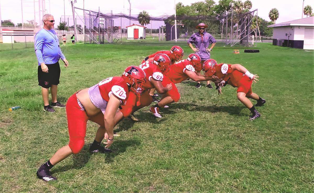 Palmetto coach Dave Marino on his offensive line, which returns a wealth of experience: “We feel good about what we have there.”