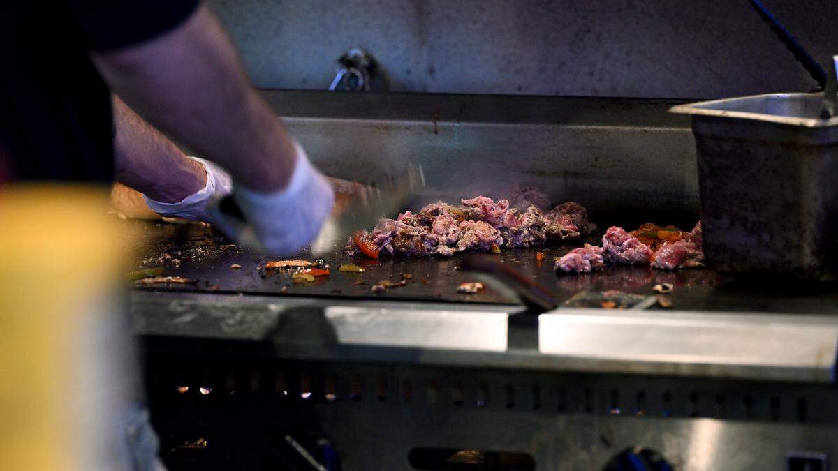 The grill where ribeye steak is prepared for steak sandwiches at the newly reopened Boiler Room at 5600 Manatee Ave West in Bradenton on July 8, 2025.
