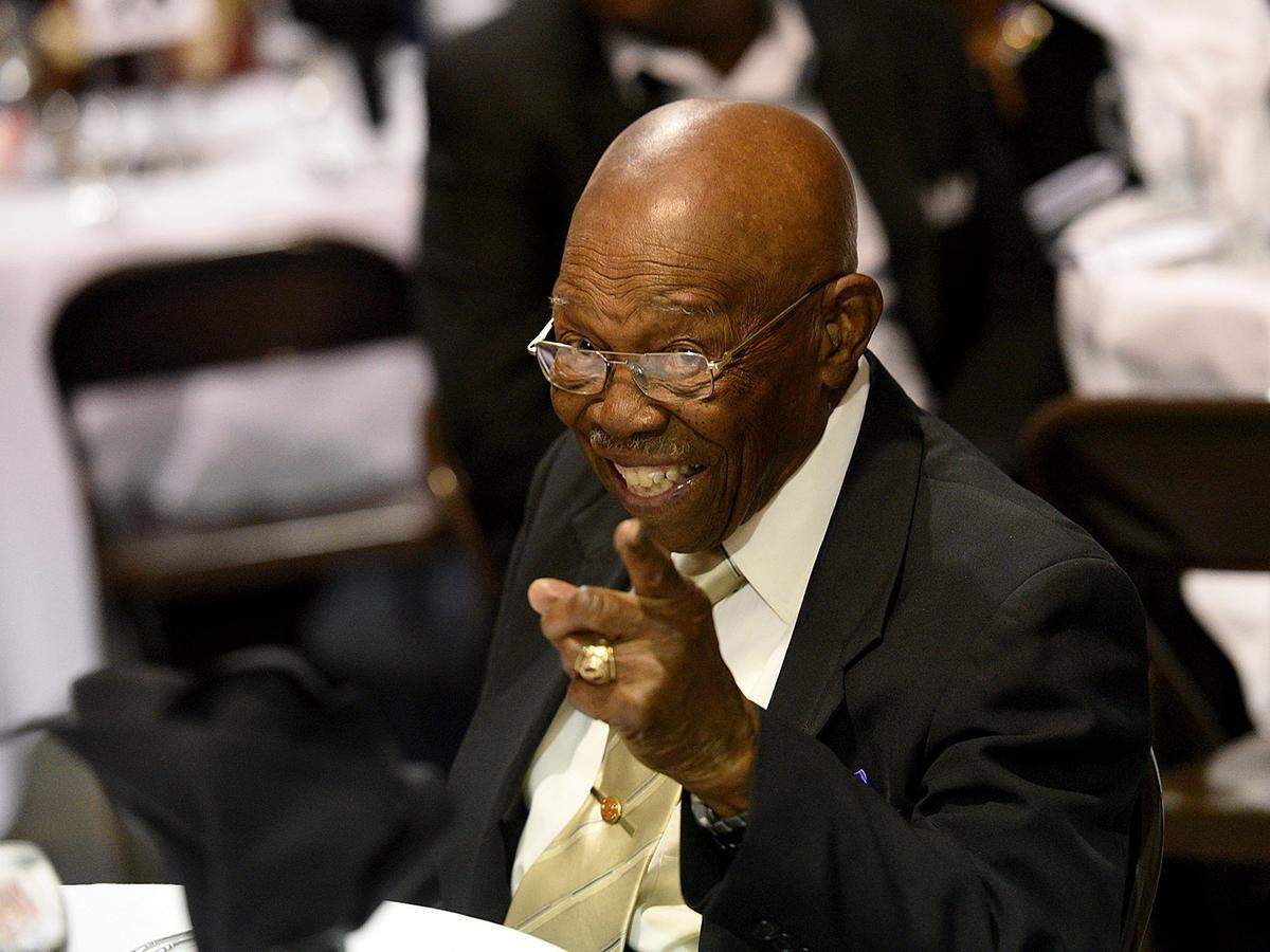 Eddie Shannon, a revered coach for decades in Manatee County, flashes a familiar grin at the 25th annual MLK Awards Banquet at the Palmetto Youth Center in 2018.