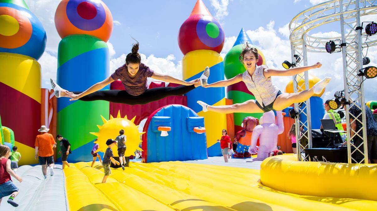 The Big Bounce America, a traveling outdoor bounce house landscape, will visit Nathan Benderson Park in Sarasota this weekend.