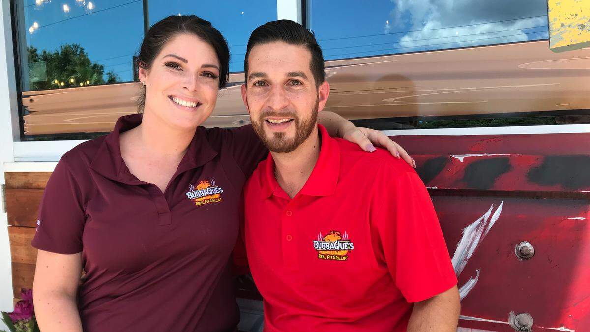 Jordan and Jason Kazbour are owners of the new BubbaQue’s restaurant at 6581 State Road 70 E., next to Zaxby’s.