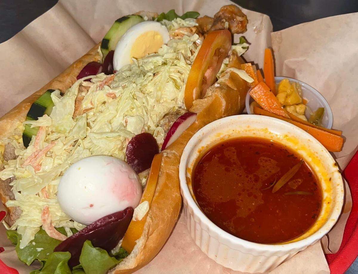 Pan Con Pollo, the Salvadoran chicken sandwich, is a popular menu item at Maria’s Pupusas & Tacos, 4832 Cortez Road W., Bradenton.