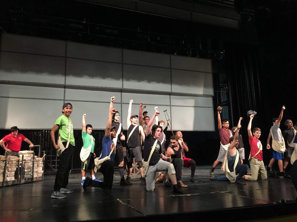 The cast readies for “Newsies,” which starts Thursday and runs through Aug. 26 at the Manatee Performing Arts Center.