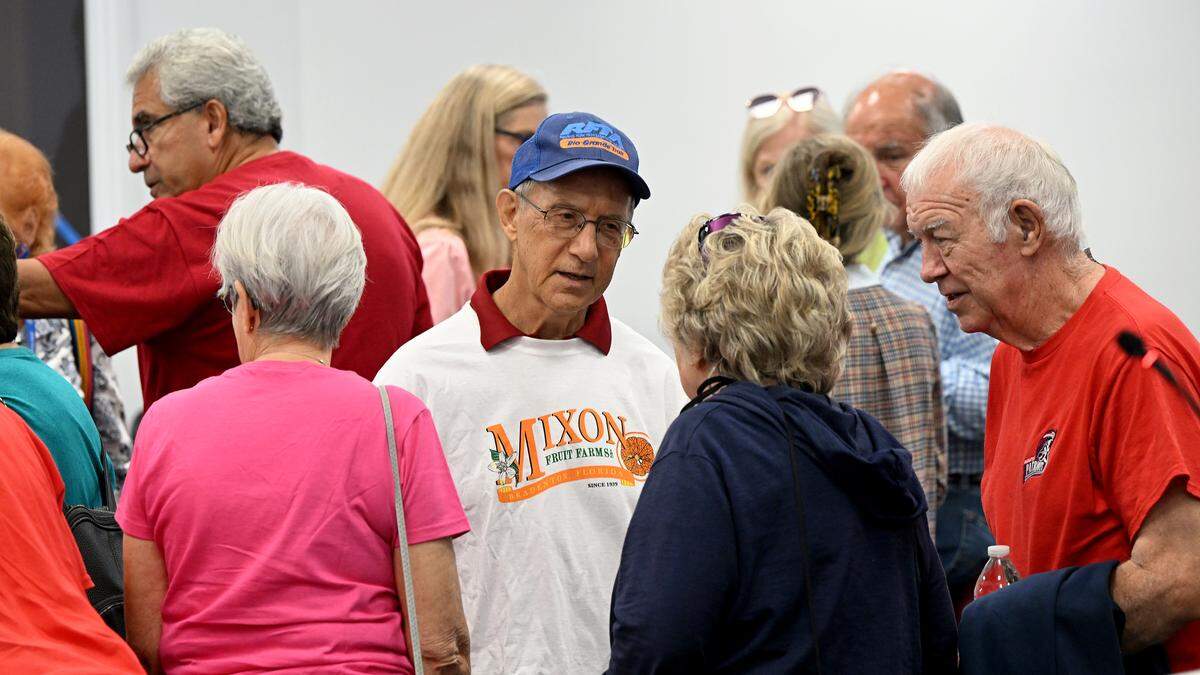 Mixon friends and supporters during a meeting of the Board of County Commissioners on Tuesday, July 29, 2025.