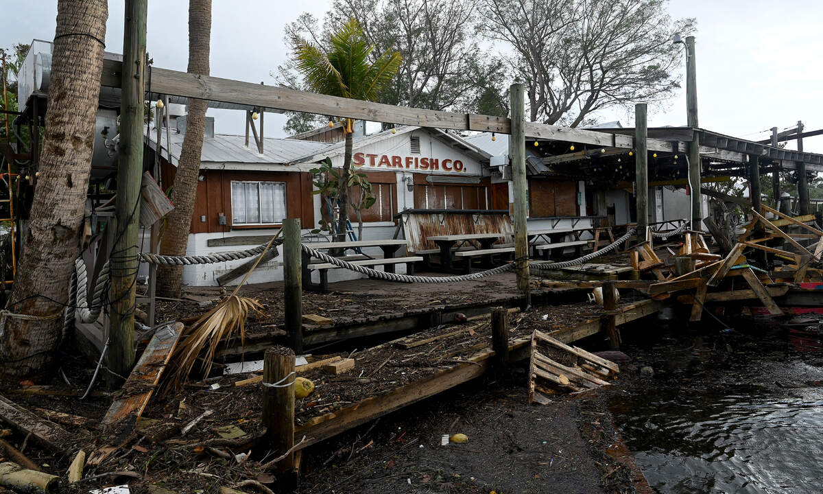 Inundaciones como consecuencia del huracán Helene en el Condado Manatee, Florida, el viernes 27 de septiembre de 2024.
