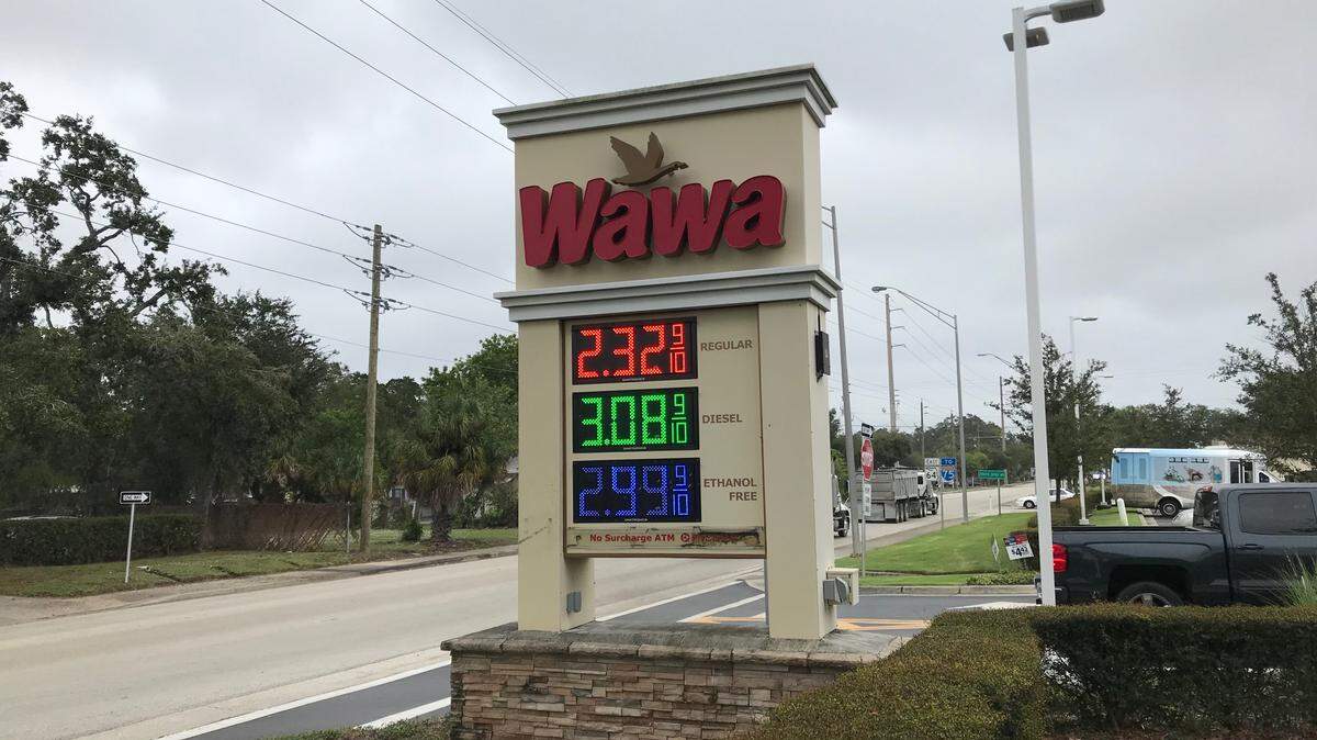The Wawa at 701 First St. E. in Bradenton was advertising a gallon of regular gasoline for $2.329, nine cents cheaper than the average in Manatee County.