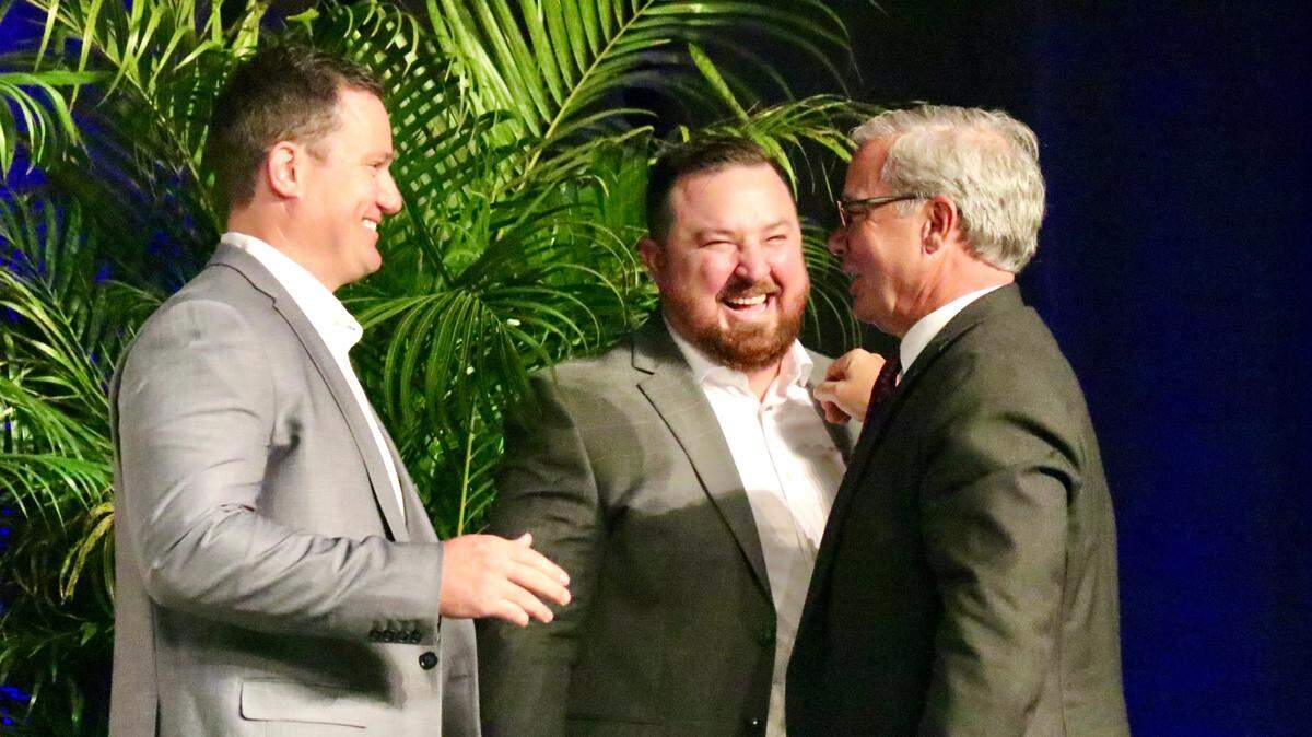 Ray and Rich Morris, left and center, praised their uncle, John Vita, as a father figure who inspired them to always do their best.