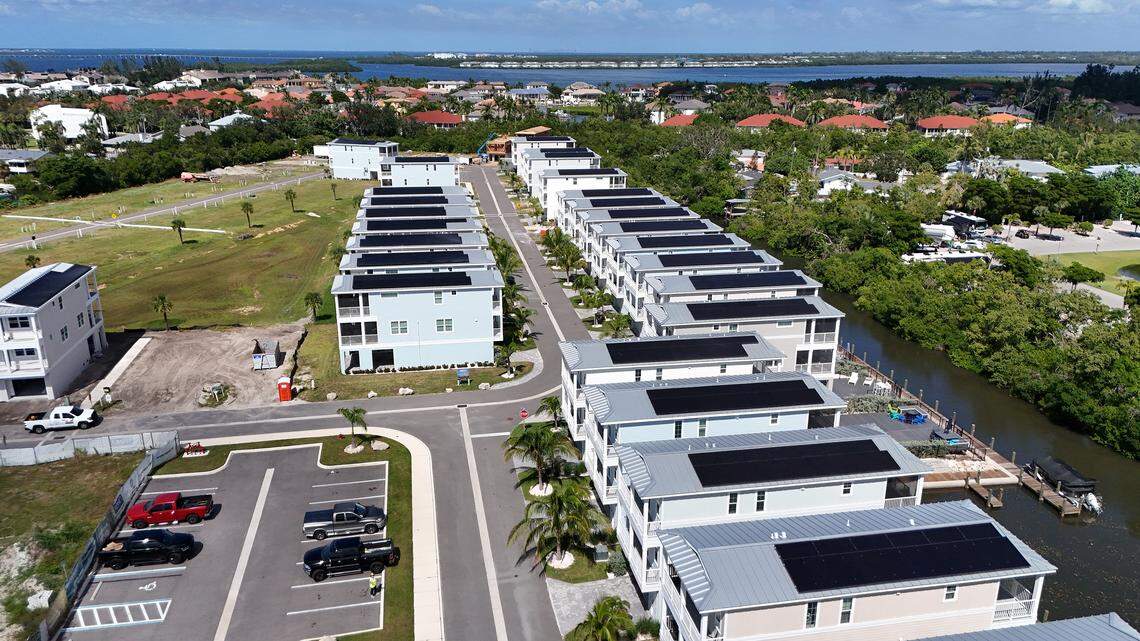 Hunters Point is a first-of-its-kind development in Manatee County that combines net-zero energy use with resiliency to hurricanes, flooding and harsh weather. Photo taken on Oct. 8, 2025.