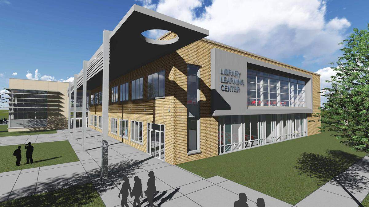The State College of Florida's board of trustees has approved an overall design for the college's new Bradenton campus library. The 64,000-square-foot library is budgeted to be built for $17.6 million. PROVIDED GRAPHIC