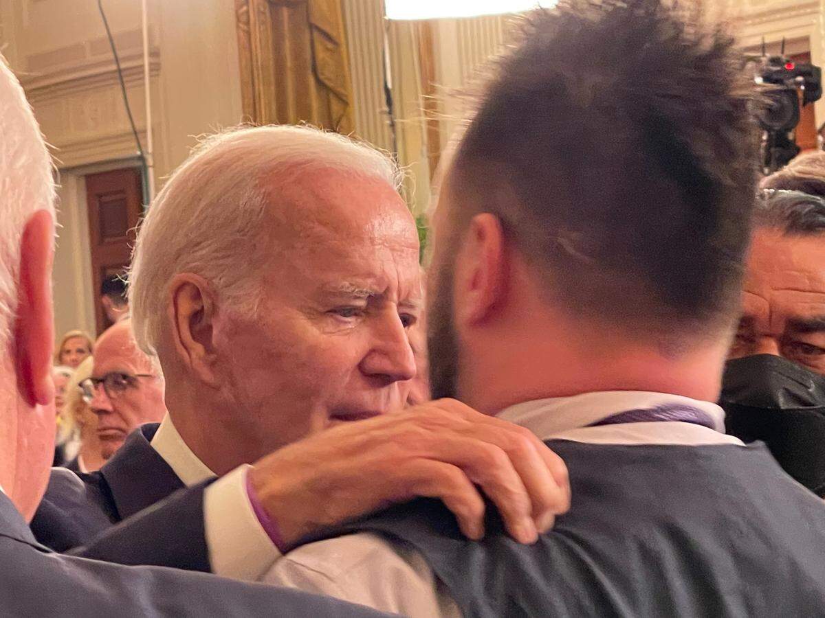 The VA called the PACT Act perhaps the largest health care and benefit expansion in VA history. Shown above is President Joe Biden with a veteran.
