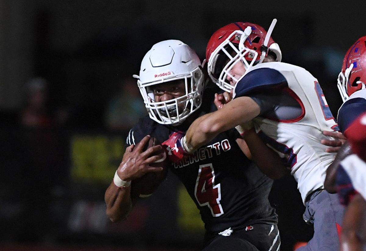 Running back Sagel Hickson has helped Palmetto outscore its opponents 201-63 through six games.