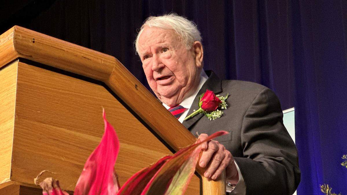 Robert “Bob” Blalock received the the sixth-annual Robert P. Bartz Award for Outstanding Leadership Wednesday night, Feb. 2, 2023, at the Manatee Chamber of Commerce 60th annual dinner held at the Bradenton Area Convention Center in Palmetto.