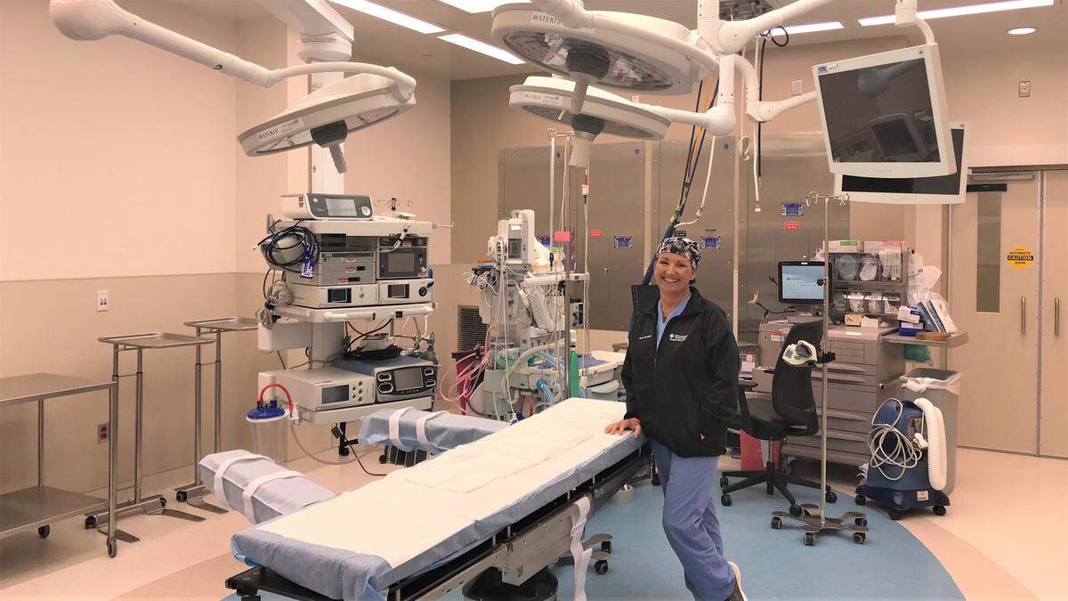 Pamela Coil, operating room charge nurse, stands in one of the new operating rooms at Lakewood Ranch Medical Center.