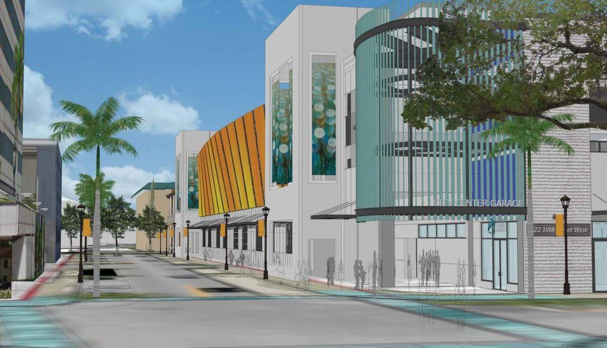 Bradenton’s “iconic” new parking garage is scheduled to be completed by the end of February and its walls will be going up soon with heavy cranes now on site in downtown Bradenton.