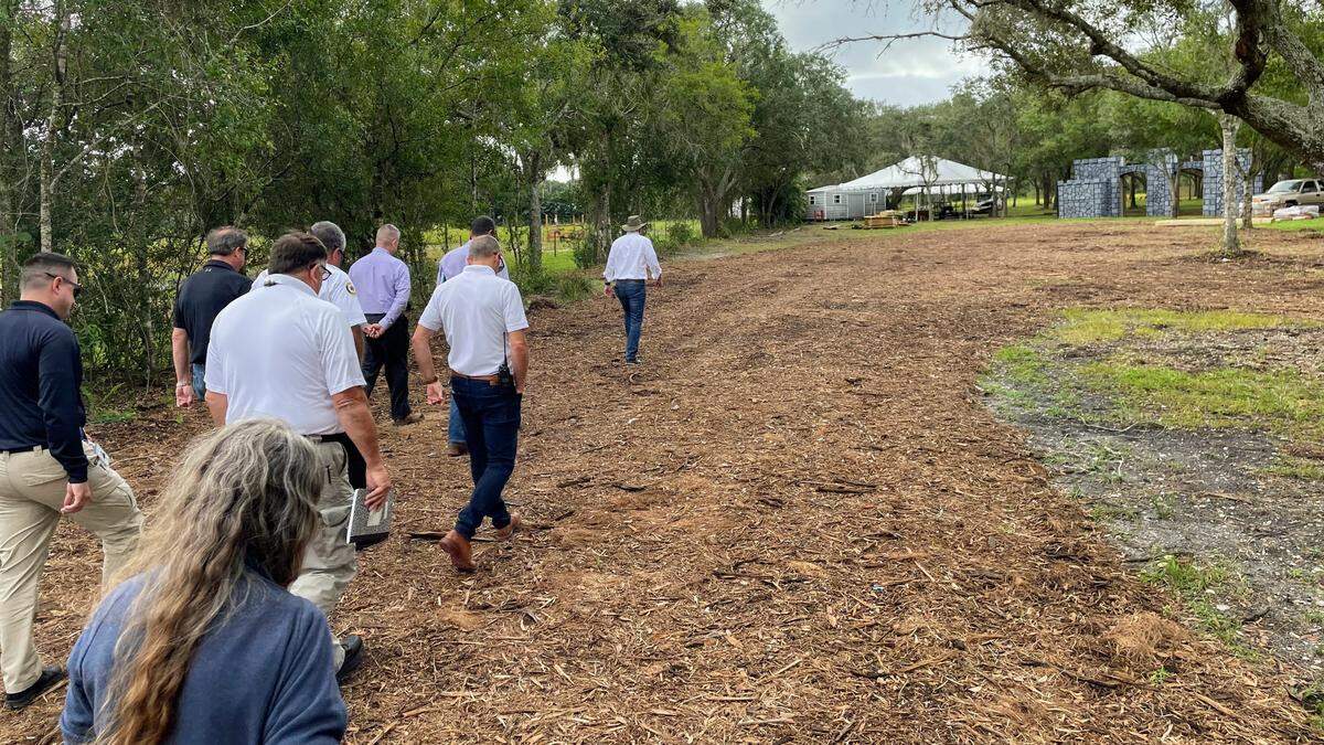 A team of 15 Manatee County officials toured the Sarasota Medieval Fair property in Myakka City Oct. 29.