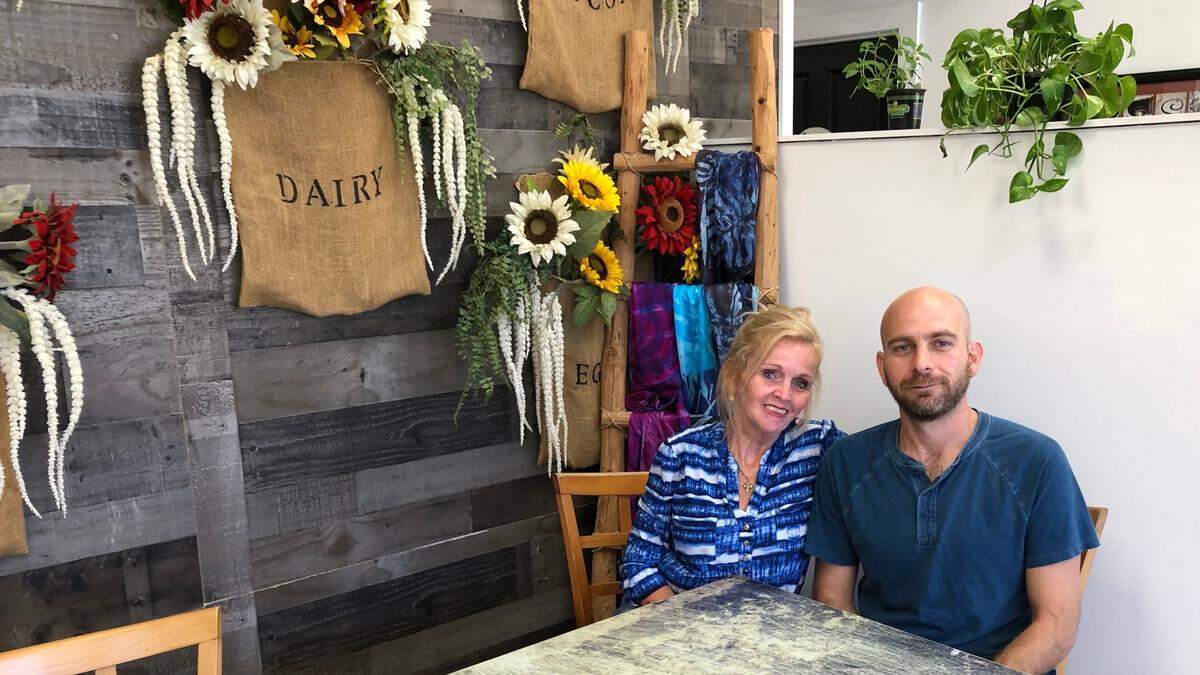11/8/2021-- After being closed for 14 months, Theresa’s Restaurant has reopened at 711 Manatee Ave. E., Bradenton. Shown above are owner Jodi Boucher and her son, Patrick Boucher.