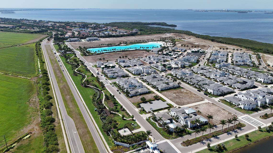 Views of the development along El Conquistador Parkway on Sarasota Bay called Aqua.