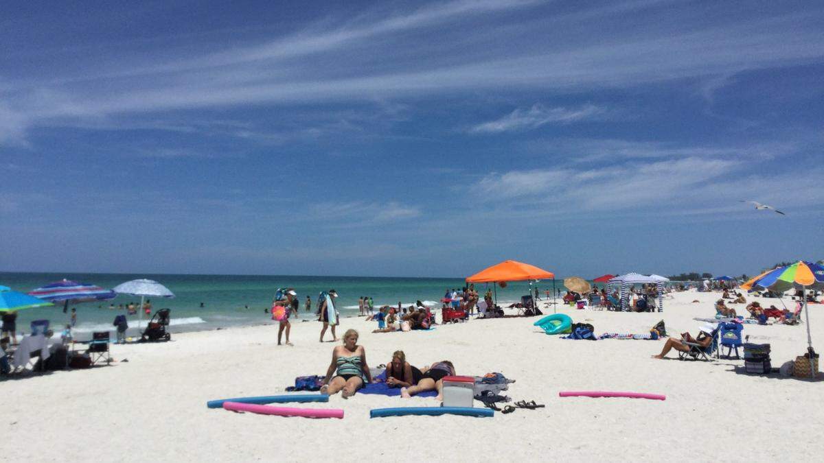 5/10/2020--Blue skies and blue-green water met beachgoers on Saturday, the first full weekend that Anna Maria Island beaches have been officially reopened to visitors after closing due to the novel coronavirus pandemic.