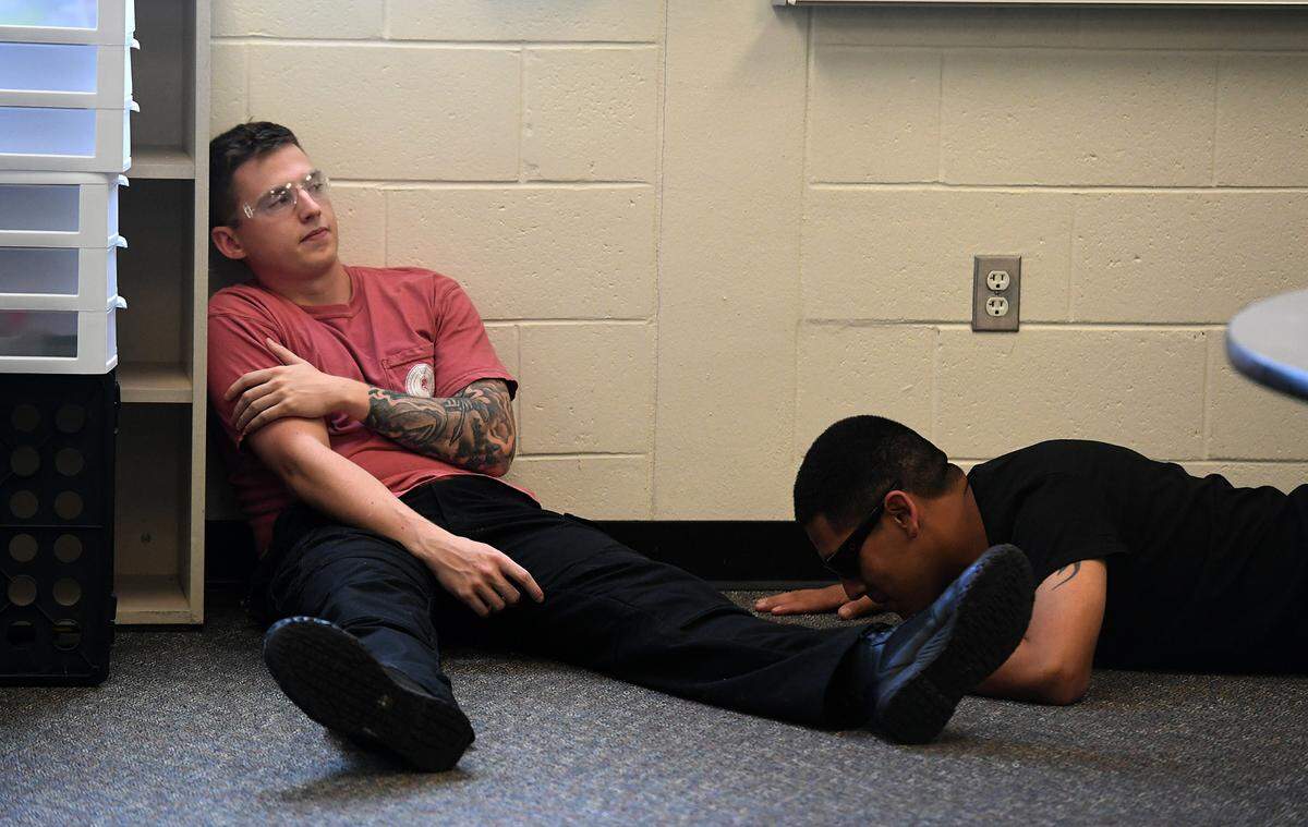 Members of the Sarasota Police Department, Sarasota County schools and Sarasota County Sheriff’s Dispatch participated in active shooter training at Southside Elementary School in Sarasota Friday. The group ran several scenarios, and the participants were unaware of the training before getting called by dispatchers.