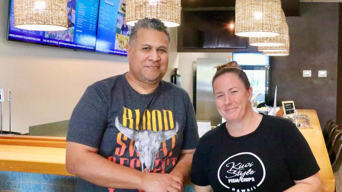 Wayne and Nicole Tagelagi, shown Nov. 29, 2022, have opened Kiwi Syle Fish and Chips at 3608 East Bay Drive on Anna Maria Island.