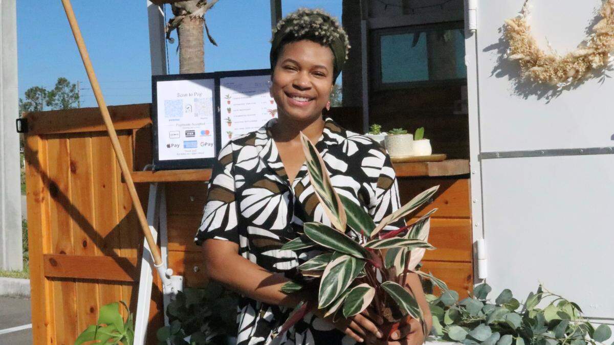 Parrish resident Taylor Robison takes her Pilyea Plants and Things business, housed in a converted horse trailer, to pop ups around Bradenton and Sarasota, selling low-maintenance house plants.