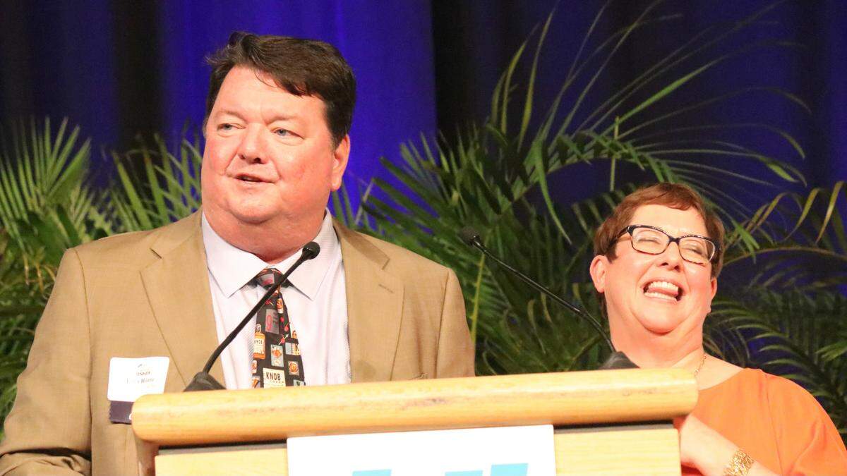 6/24/2021--John and Amanda Horne accepted the Manatee Chamber of Commerce’s fourth-annual Robert P. Bartz Award for Outstanding Leadership this week.