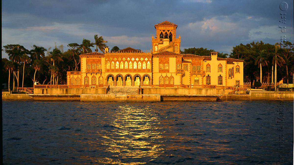 A view of the Ca d’Zan Mansion at The Ringling Museum from Sarasota Bay.