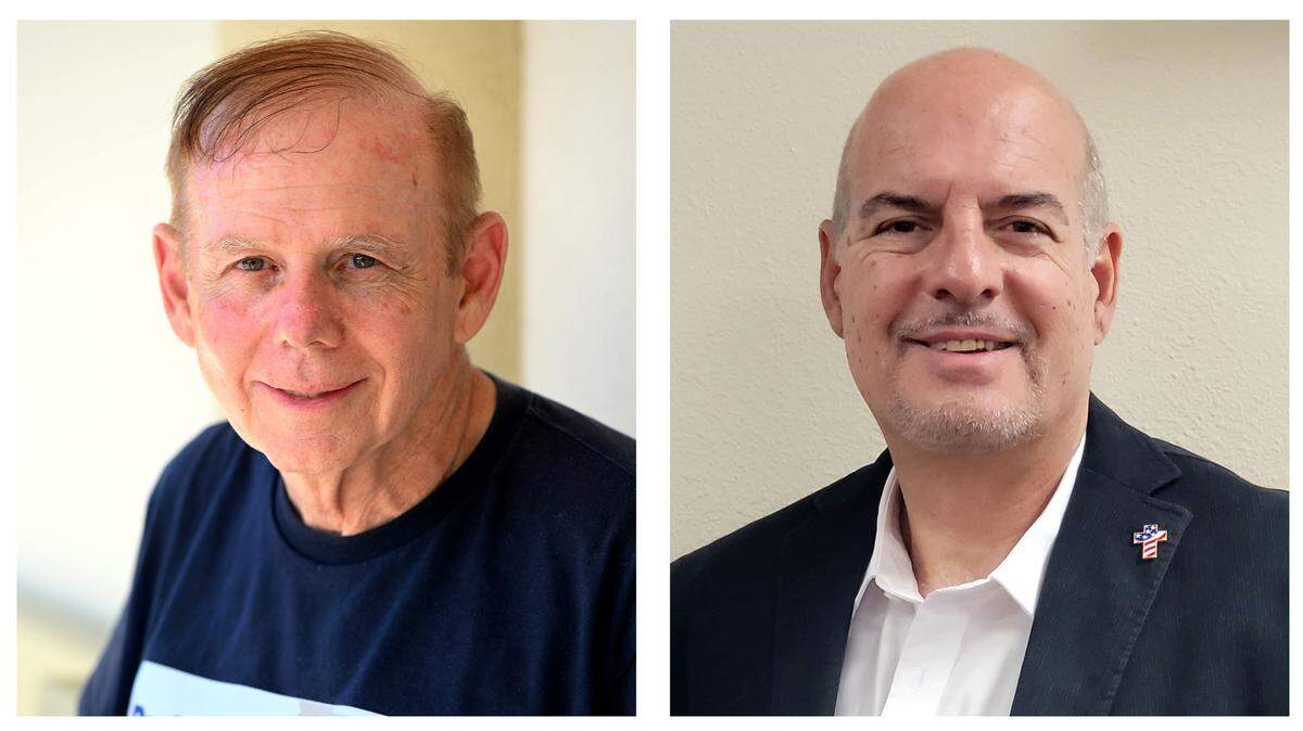 Robert McCann (left) and Joseph Di Bartolomeo (right) will go head-to-head for the District 5 seat on the Manatee County commission in the Nov. 5 general election.