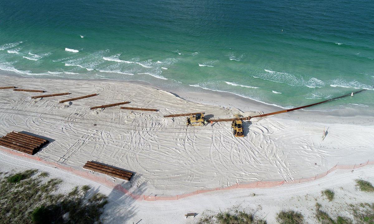 Beach renourishment is underway on Anna Maria Island, slated to take about 4 months. The U.S. Army Corps of Engineers is in charge of the project which will pump sand along the shore, restoring eroded sand.