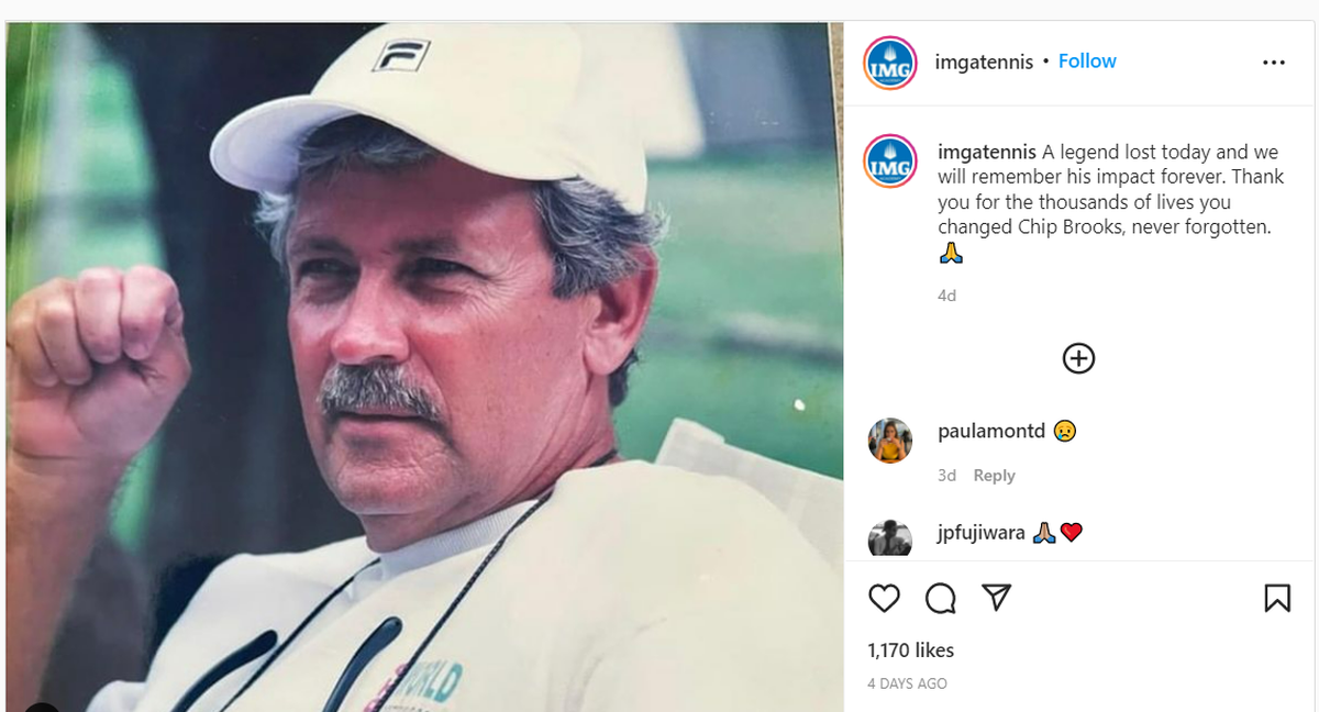 Longtime IMG Academy tennis coach Chip Brooks, who worked with several world No. 1 men’s and women’s players, passed away at the age of 67 on Dec. 9, 2021.