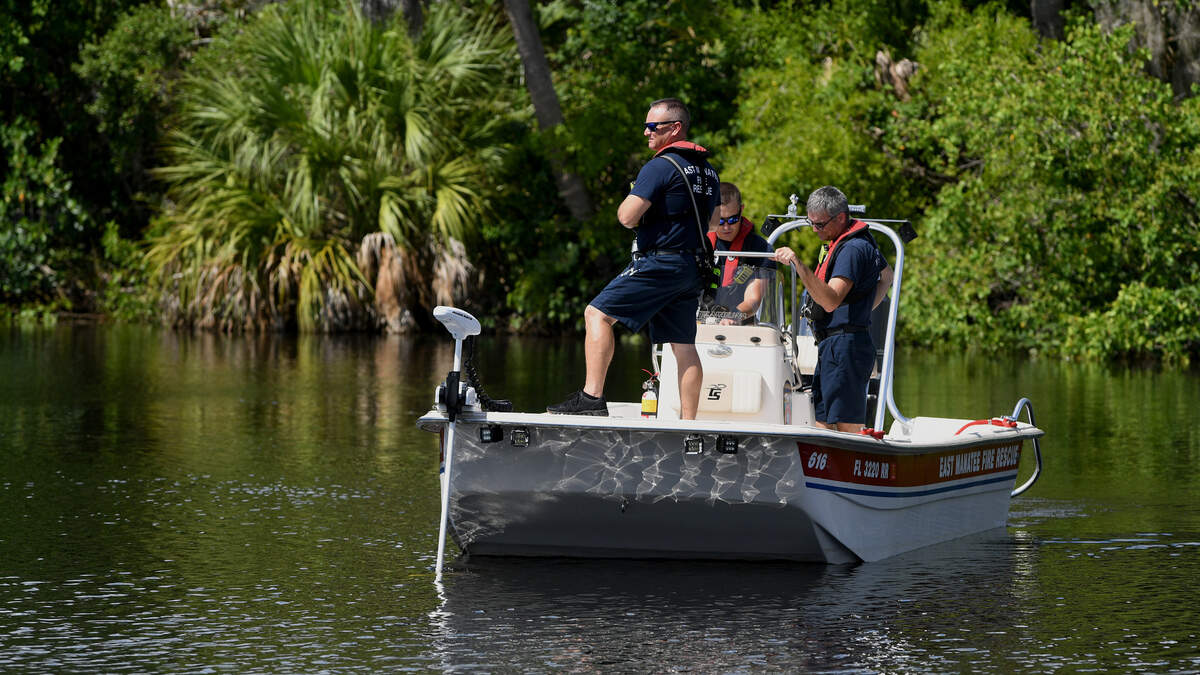 East Manatee Fire Rescue searches for a possible drowning victim in the Braden River on Friday, July 8, 2022.