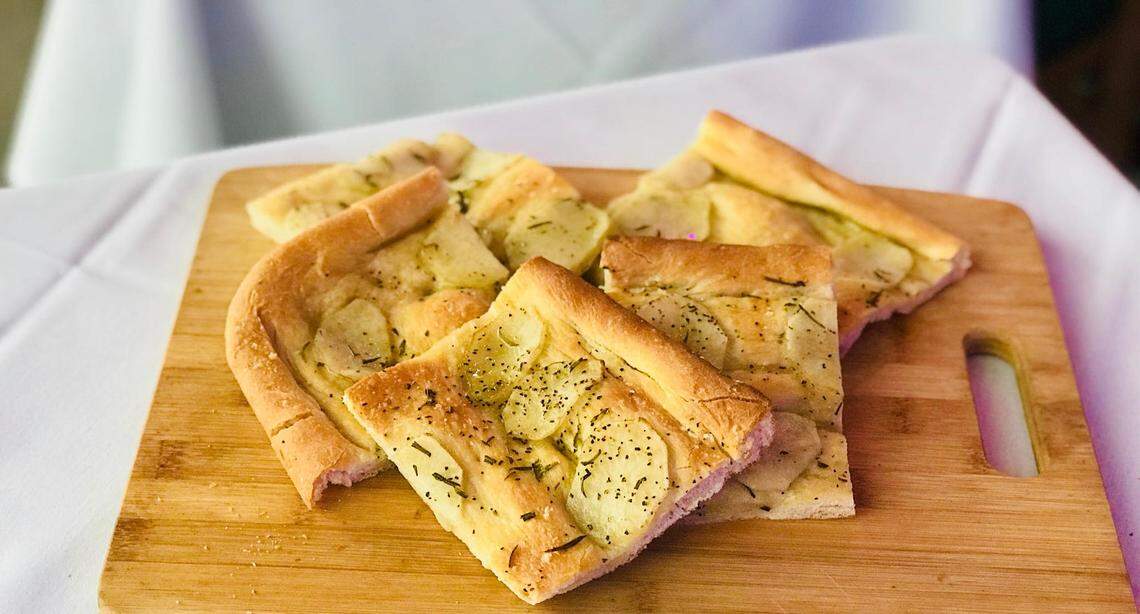 Homemade focaccia bread at Eat Organico Ristorante Italiano in Bradenton.