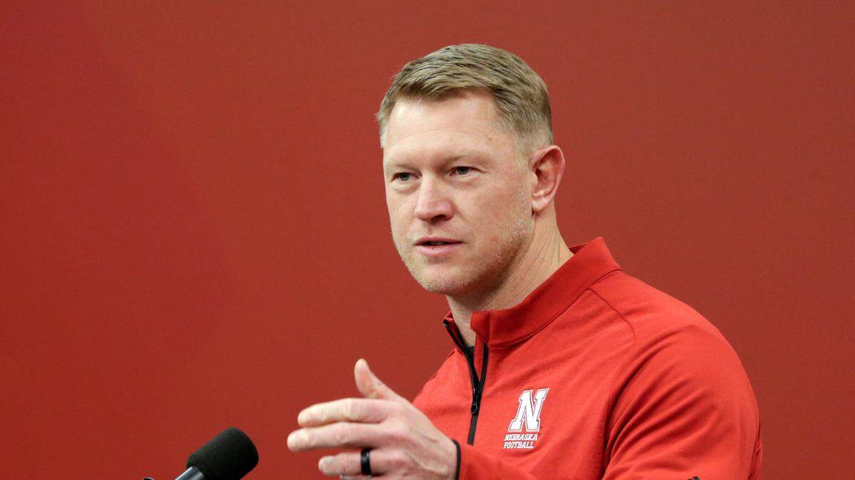 In this Feb. 7, 2018, file photo, Nebraska coach Scott Frost speaks during an NCAA college football news conference in Lincoln, Neb.