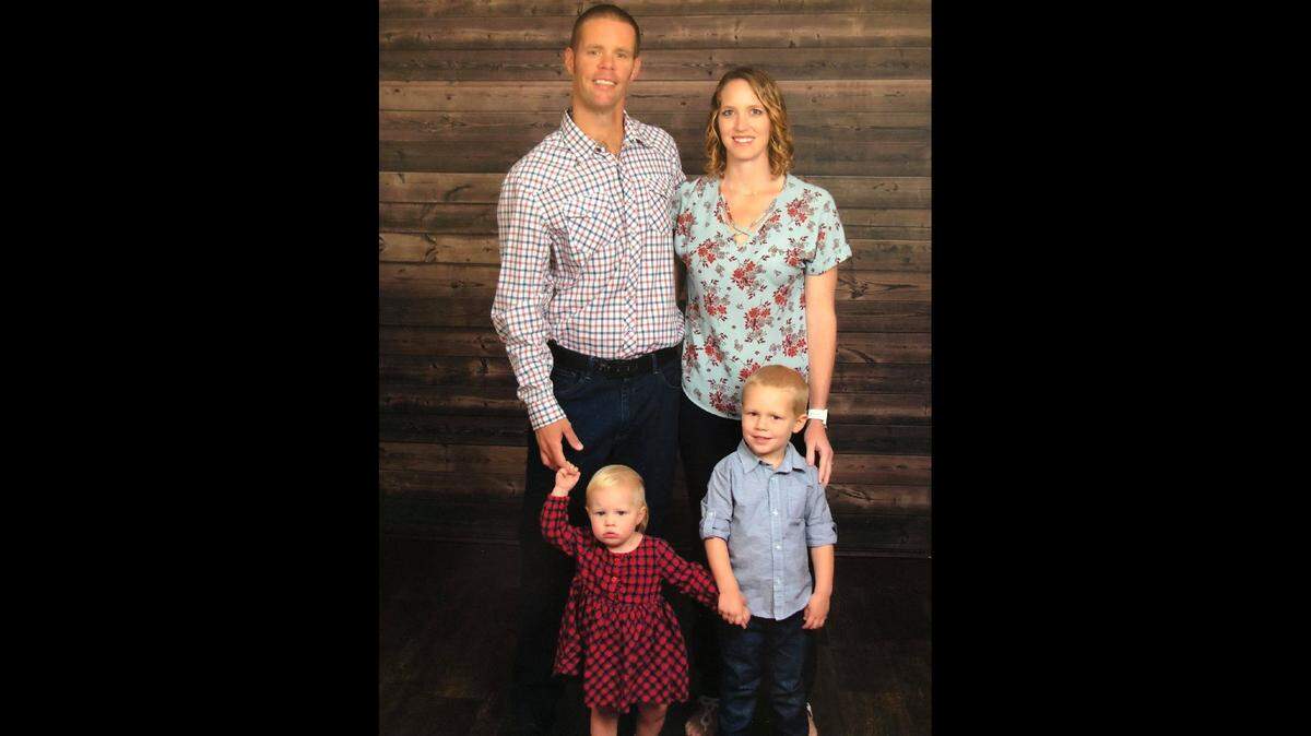 Nicholas Wilson, who lost his life when struck by a vehicle June 28, is shown with his wife Kristy, and their two young children. A benefit is planned for the Wilson family at The Farm House, 902 Manatee Ave. E., Bradenton, on Friday and Saturday.