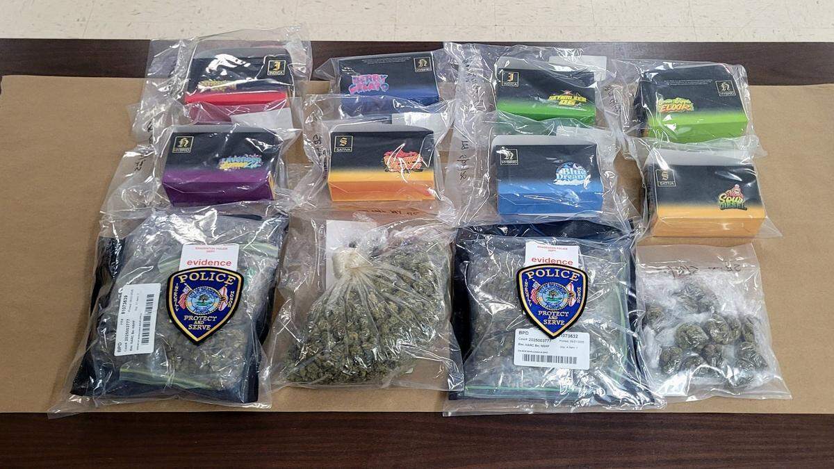 Bradenton police say they discovered more than a kilogram of marijuana and 62 THC vape cartridges in a 19-year-old suspect’s car after he attempted to flee from a traffic stop on May 20, 2025.