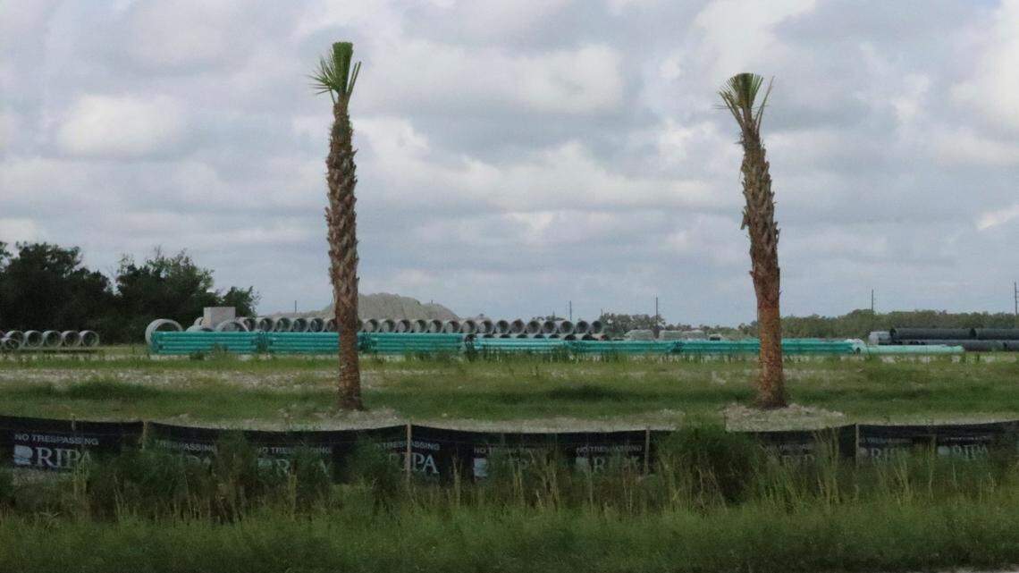 Seaire, a&nbsp; master-planned community of more than 3,000 homes, and possibly a hotel, built around a man-made 4.5-acre lagoon is coming to Parrish. Construction scene from 6/28/2023.