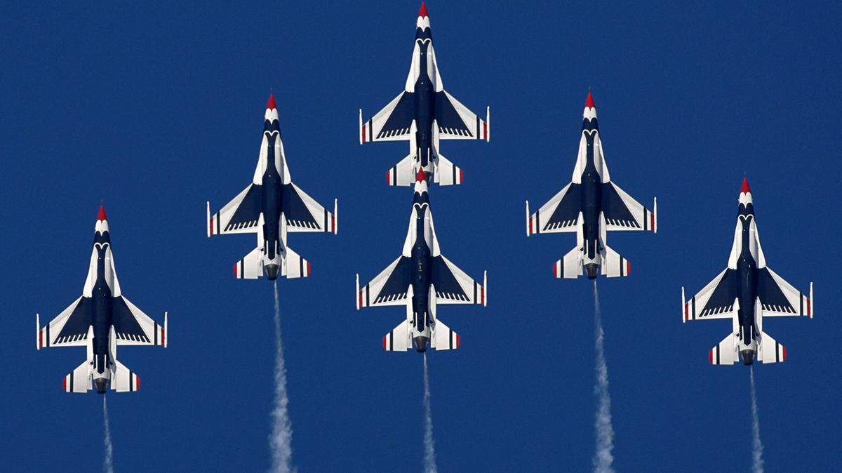 U.S. Air Force Thunderbirds are the highlight of the MacDill Air Show in Tampa. ASSOCIATED PRESS
