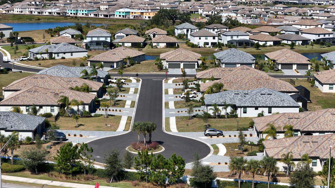 Homes looking northward toward Lorraine Lakes in Lakewood Ranch shown here on Nov. 3, 2025.