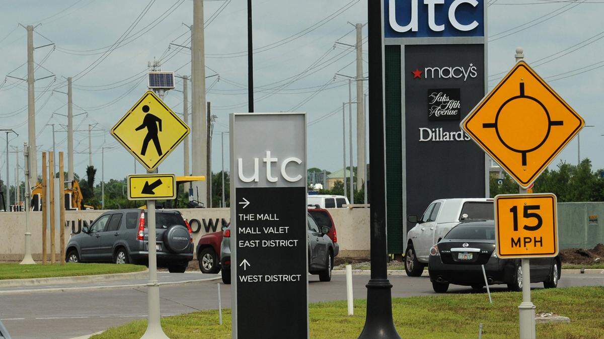 Traffic navigates one of the three roundabouts located at The Mall at University Town Center. 
 GRANT JEFFERIES/Bradenton Herald