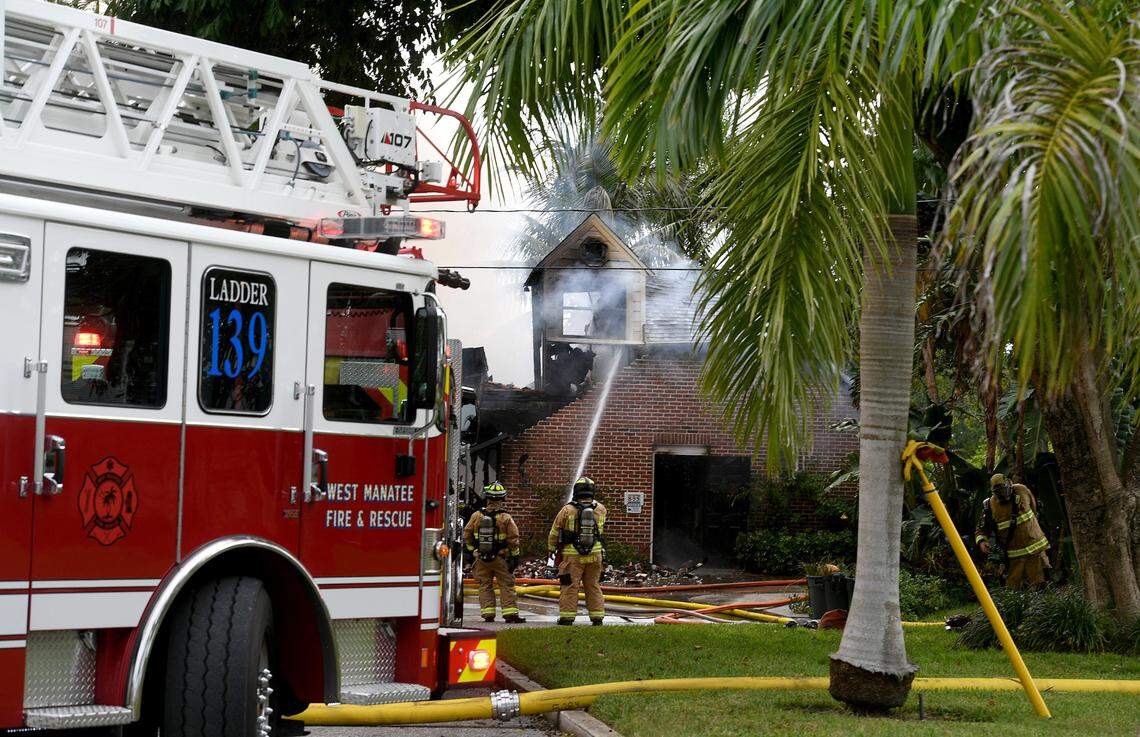 West Manatee Fire Rescue was joined by other fire stations to battle a structure fire in the 800 block of 65th Street West in Northwest Bradenton Thursday morning.