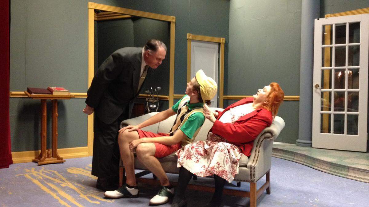 From left, Walter Price, Lucas Piety and Carolyn Zaput star in the Island Players� production of �The Fox on the Fairway.� PUBLICITY PHOTO