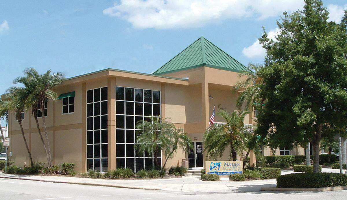 The Manatee Chamber of Commerce’s downtown Bradenton building before being demolished to make way for its new home.
