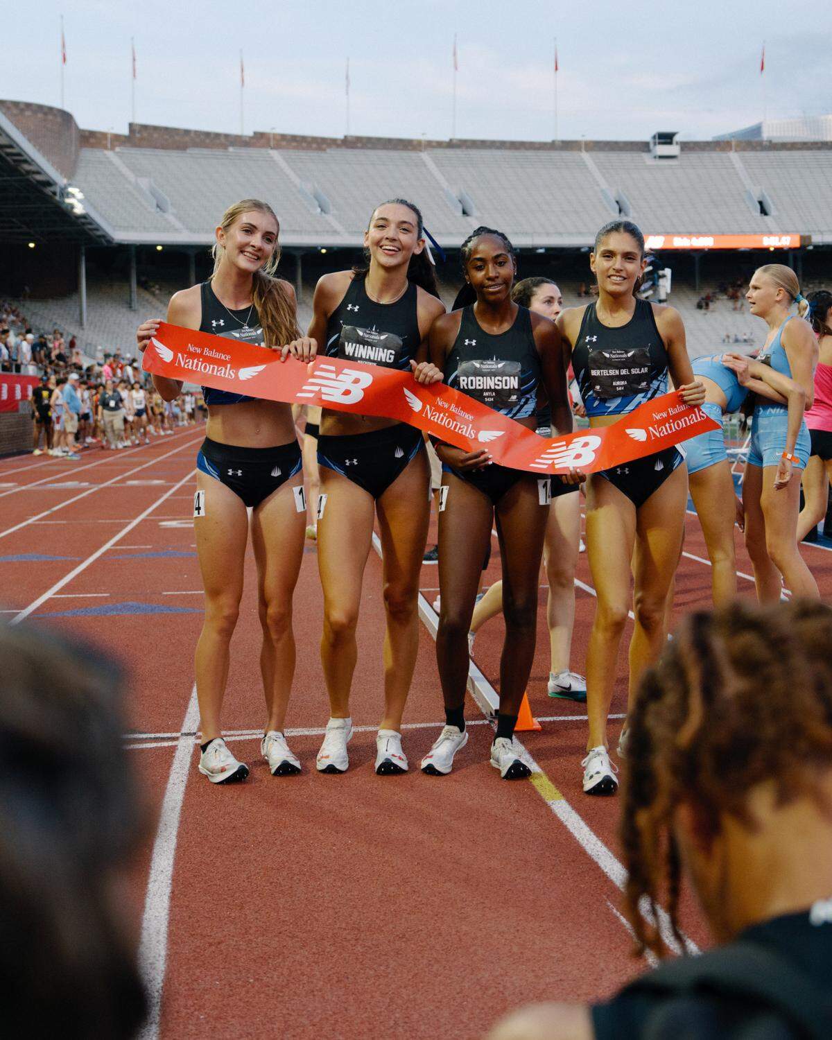 IMG Academy’s girls 4x800 relay team set national records and became the first quartet to sweep four major high school track meets in 2025. Team members include Aurora Bertelsen Del Solar, Mackenzie Winning, Danielle Graham and Anyla Robinson.