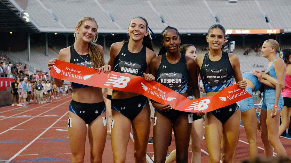 IMG Academy’s girls 4x800 relay team set national records and became the first quartet to sweep four major high school track meets in 2025. Team members include Aurora Bertelsen Del Solar, Mackenzie Winning, Danielle Graham and Anyla Robinson.