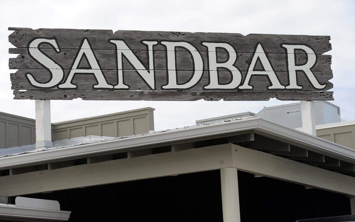 The sign atop the Sandbar restaurant on Anna Maria Island in 2014.