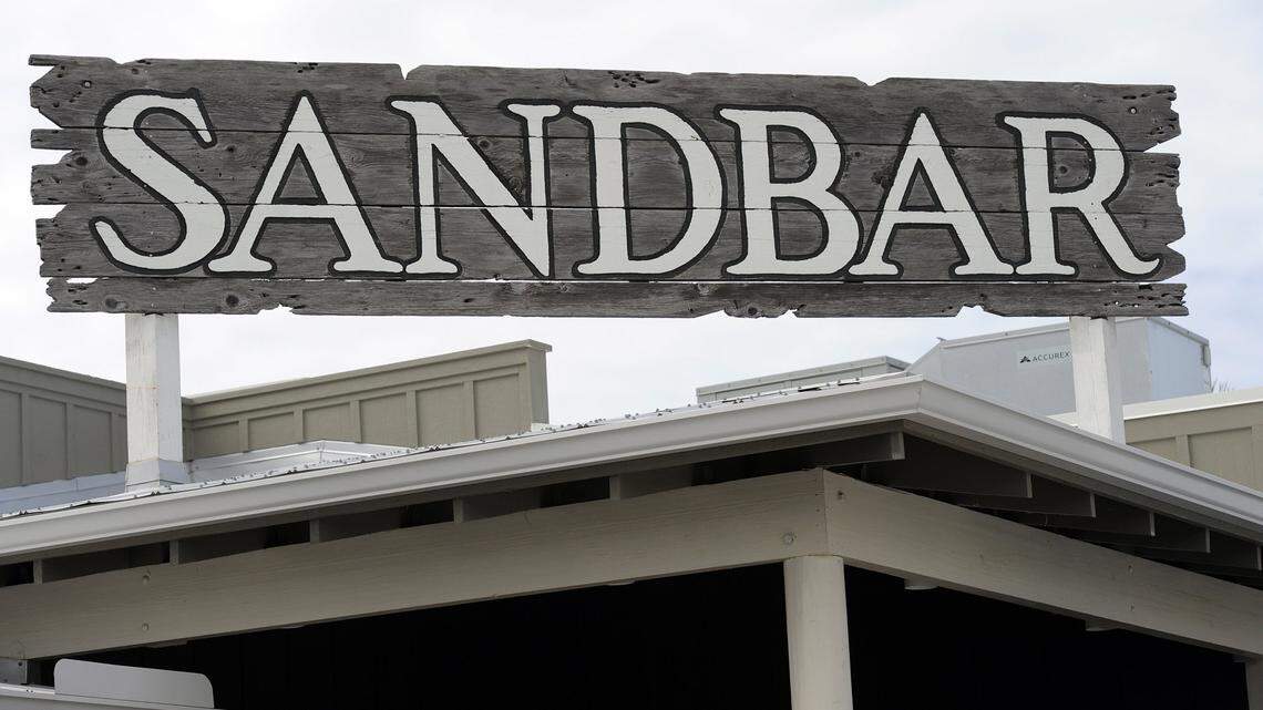 The sign atop the Sandbar restaurant on Anna Maria Island in 2014.
