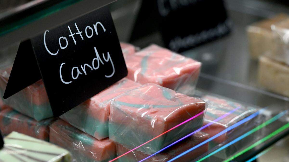 Cotton candy fudge at the Chocolate Emporium at 216C Pine Avenue, Anna Maria, on August 6, 2025.